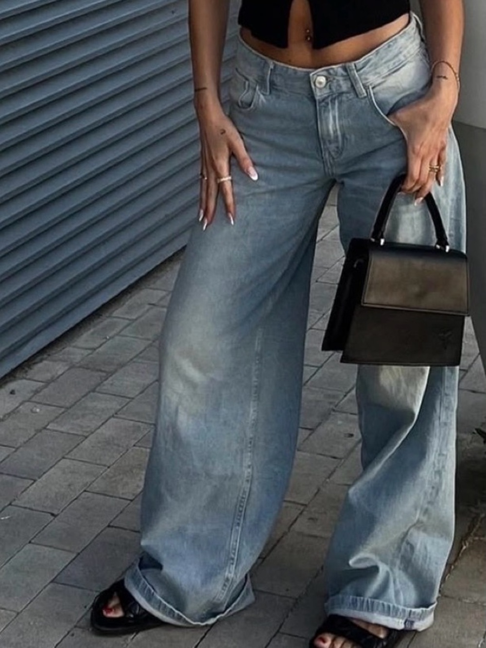 Rewash Vintage 100% Cotton Light Blue Baggy Denim Jeans